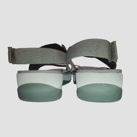 CLARKS Cloud Steppers Womens Sandal Sz 12/44 Gray Stretch Strap Sling Back - Picture 7 of 10